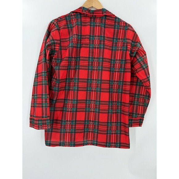 Vintage SILVIL Red Scotch Plaid Tartan Cotton USA Made Sleep Shirt DEADSTOCK - Picture 7 of 11